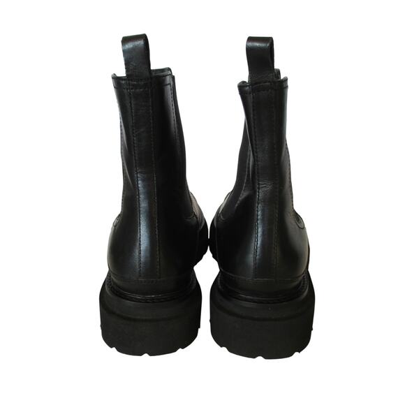 New SEYCHELLES Black Leather Lug Sole Chelsea Ankle Boots Women Sz 8 - Picture 8 of 12